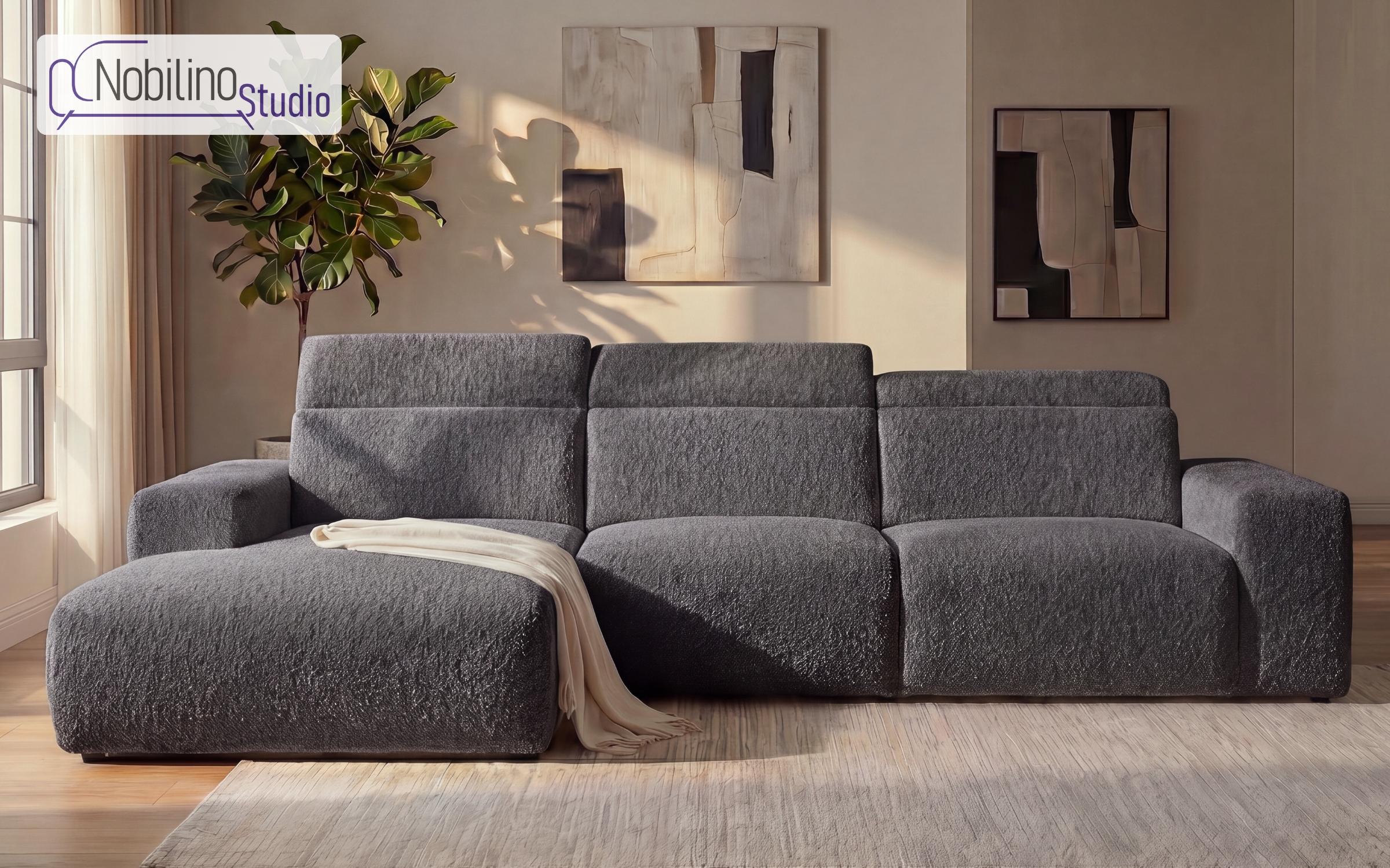 Extendable corner sofa Sorelo Euphoria, dark grey  1